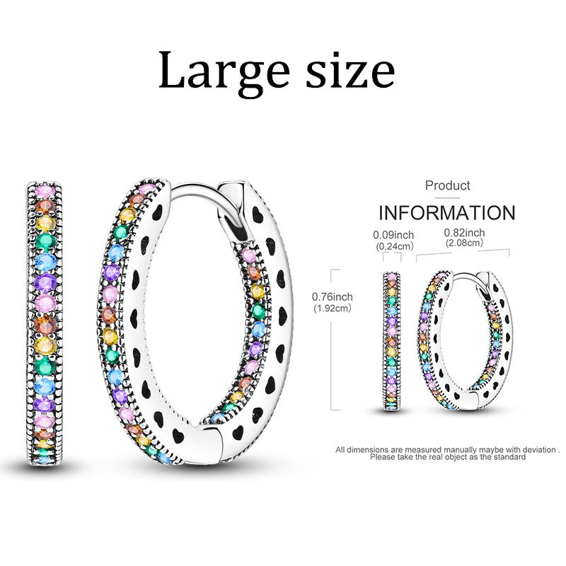 Hoop Earring Copper Original Earring For Woman Star Clover Zircon Pendientes Fine Jewelry