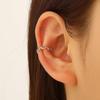Clip per orecchio retrò francese a doppio strato in lega senza buco: Ear Cuff Semplice da Donna, Stile Freddo, di Nicchia Coreano, Temperamento
