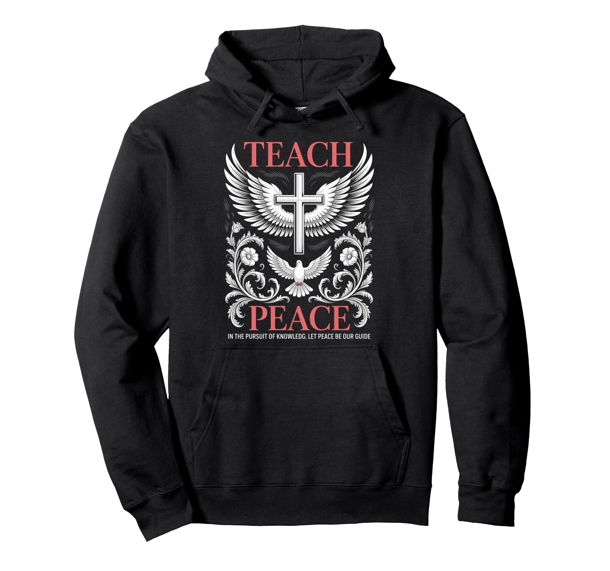 

Teach Peace Dove & Cross Christian Streetwear Hoodie