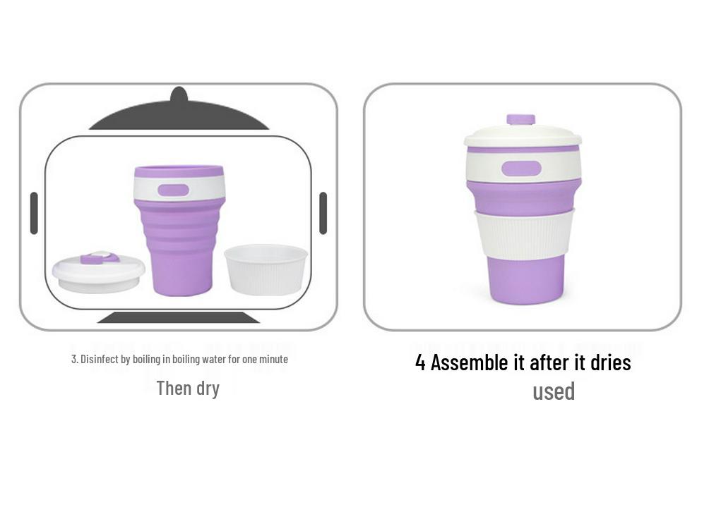 Silicone Folding Portable 350ml Cup – High-Temperature Resistant and Retractable for Outdoor Use