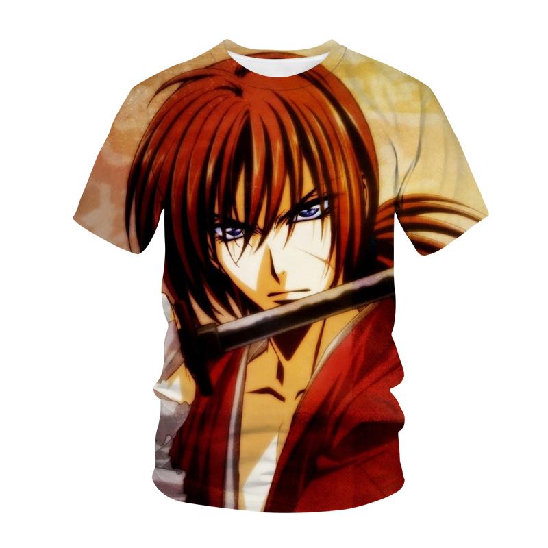 New Rurouni Kenshin T-Shirt Anime 3D Print Streetwear Japanese Samurai Fashion Oversized T Shirt Men Women Harajuku Tops Clothes