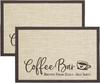 Conjunto de 2 Tapetes para Bar de Café, 30x45 cm, Laváveis, Antiderrapantes, Plástico PVC Vinil, Tapetes de Mesa para Máquina de Café, Bancadas