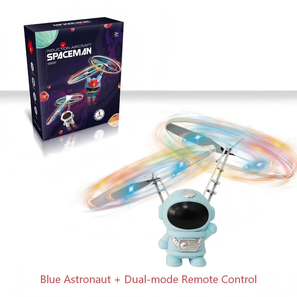 Levitating Luminous Astronaut Flying Drone Toy, Hand Controlled Interactive Robot Aircraft with LED Lights, Outdoor Kids Gift