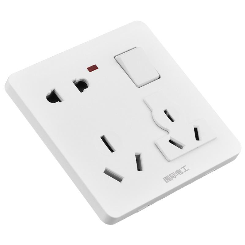 86 Type One-Gang Multi-Function Socket with Switch, High-Power Ten-Hole Panel