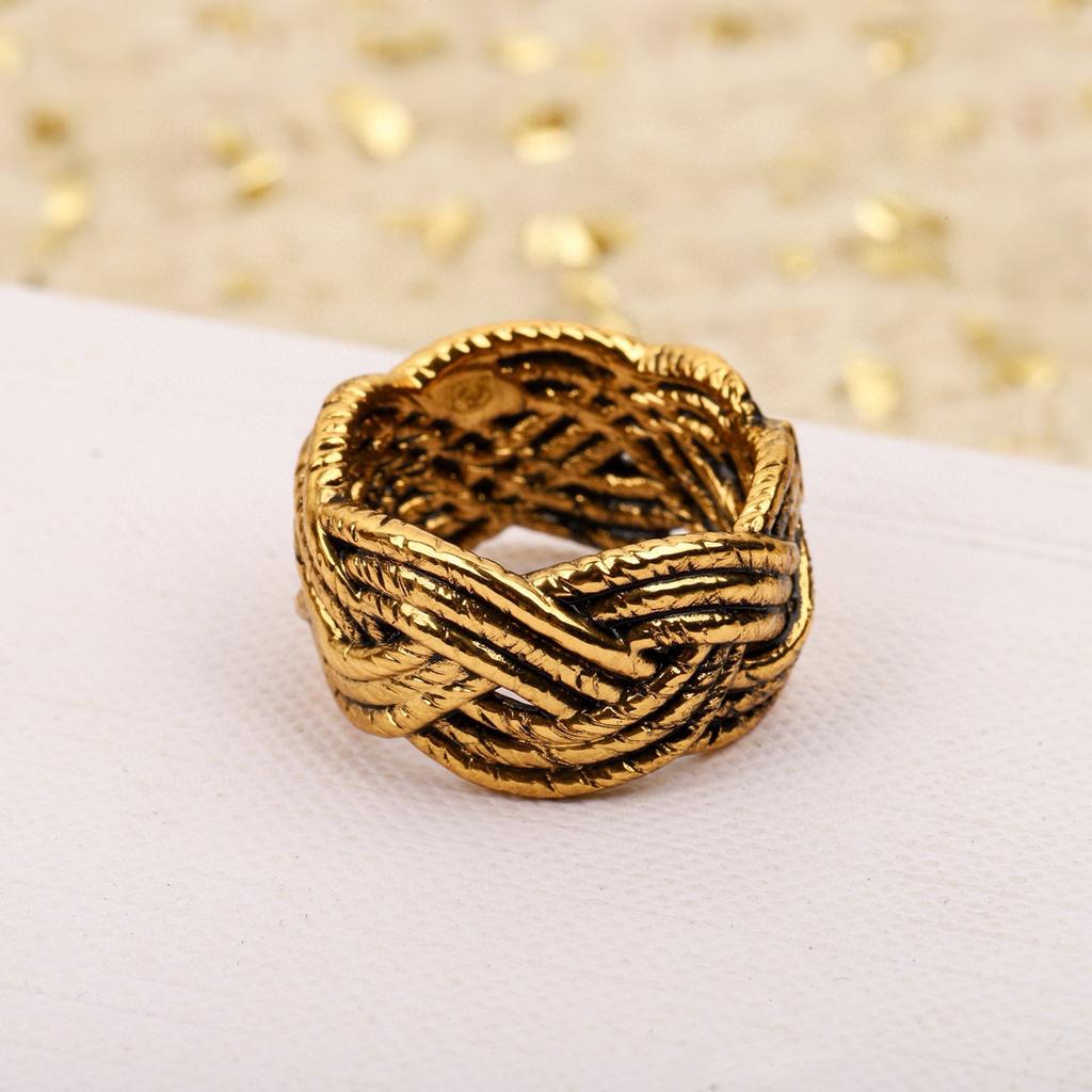 Latest Hot Brand Vintage Women's Rings Luxury Jewelry For Women Rattan Shape Designer Fashion Copper Lady Party Rings