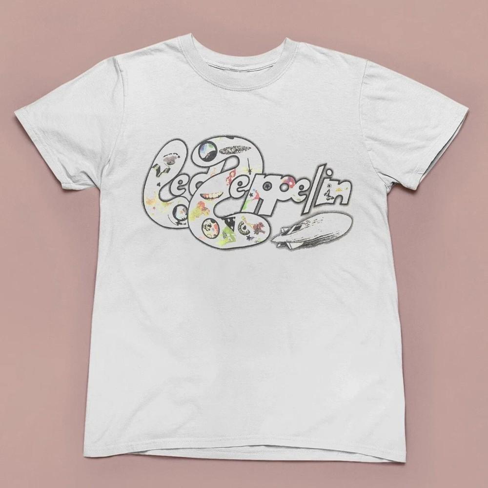 Футболка с логотипом Led Zeppelin III Унисекс Белая хлопковая футболка Размер S-5XL Унисекс футболка S