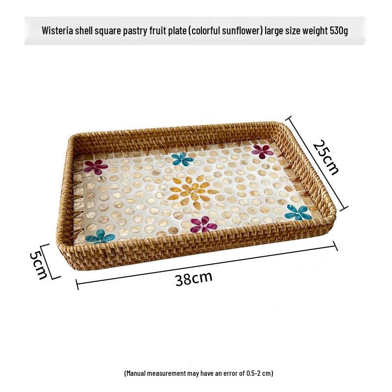 Handmade Rattan Shell Multi-purpose Tray