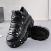 Fashion New Arrival Dark Gothic Dad Shoes | Heavy - Metal Punk Thick - Soled Women's Boots