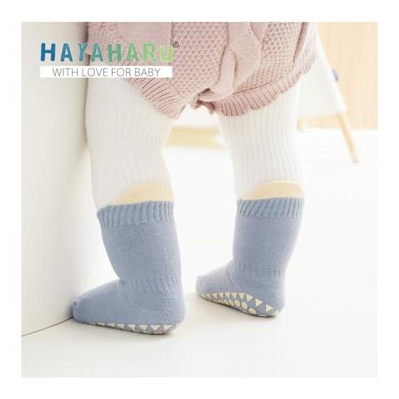 [HAYAHARU] Baby Socks, Winter Warm Baby Socks, Room Socks, Cold Protection, Anti-Slip, Thick, Cotton, Soft and Comfortable, Cute, Baby Gift, 3-Pair