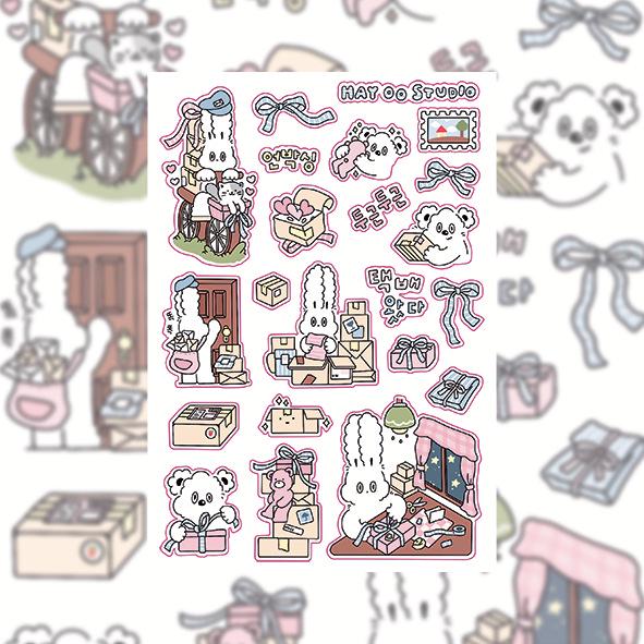Korean Style Cute Rabbit Graffiti Guka Stickers for Creative DIY Journal Decoration