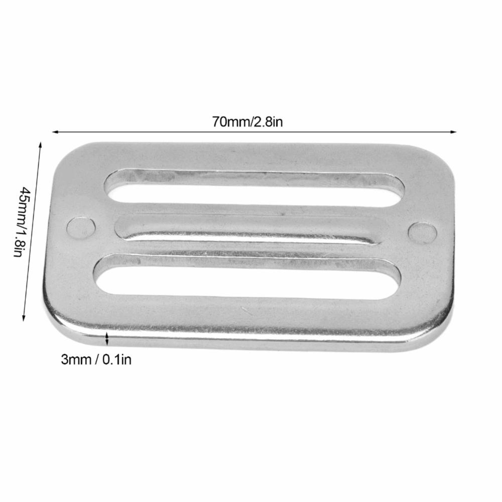 5 PCS Stainless Steel Adjustable Slide Buckle Rectangle Webbing Slider  For Purse Making and Bag DIY