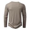 Men's Bamboo Cotton Henley Long-Sleeve T-Shirt - Spring Fashion Casual Top