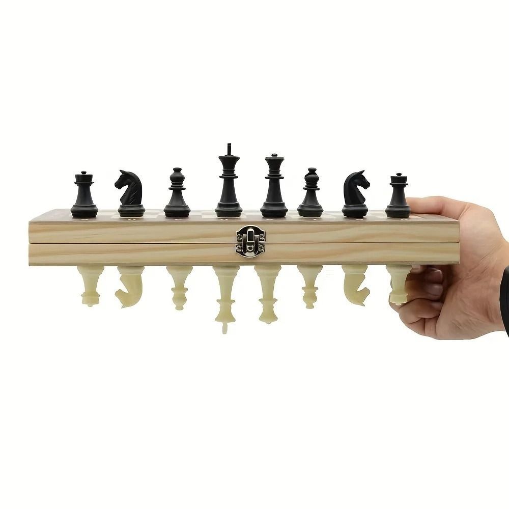 Chessboard Solid Wooden International Chess Foldable International Chess Set  Parent-child Game
