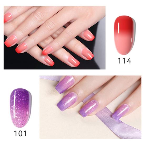10 ml Schnelltrocknend Sichere Inhaltsstoffe Mehrere Farben Nagellack Temperaturverlaufsänderung Gel-Nagellack Nagelzubehör