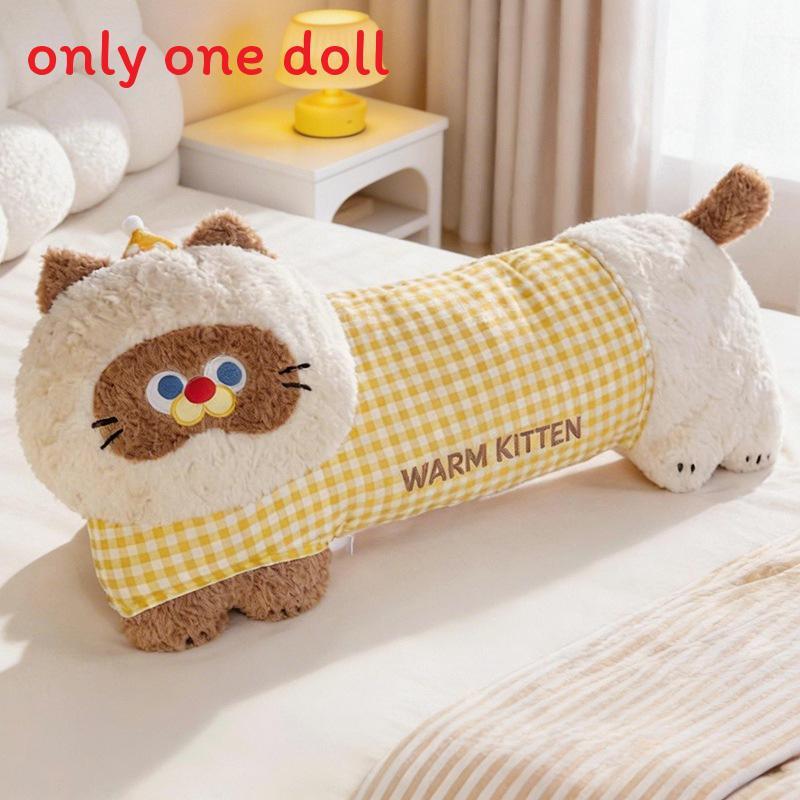 Cartoon Cat Plush Pillow With Removable Washable Cover For Bedroom Comfort And Relaxation