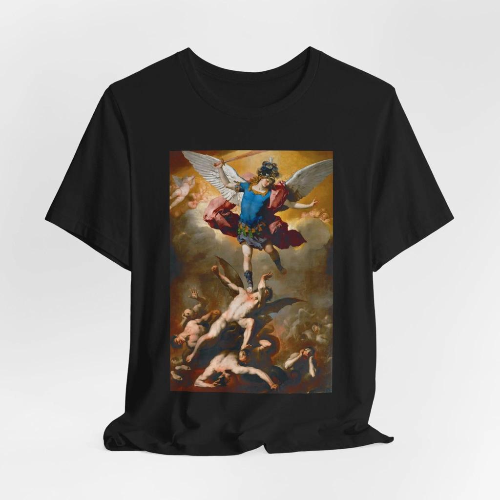 Archangel Michael Fighting Demons Graphic T-shirt