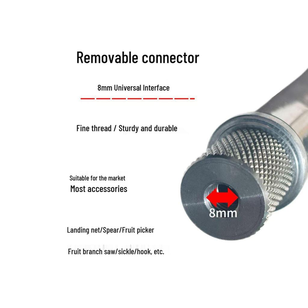 Thickened Anti-Slip Stainless Steel Fishing Net Pole for Catching Big Fish