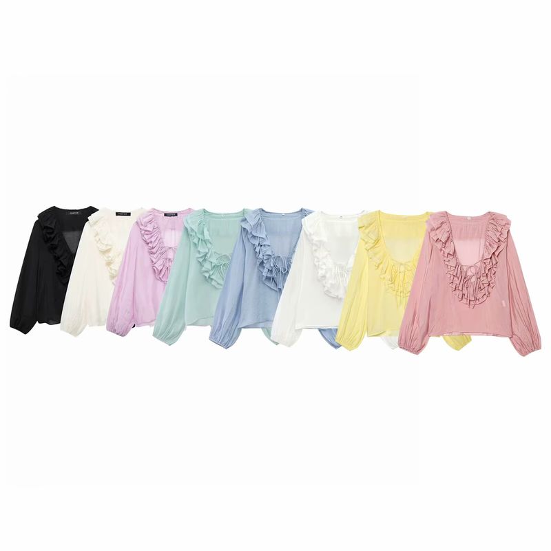 Kaslead New Arrival Women's Fashion Style Fashion Minimalist Laminated Decoration Long Sleeves Shirt 8544207