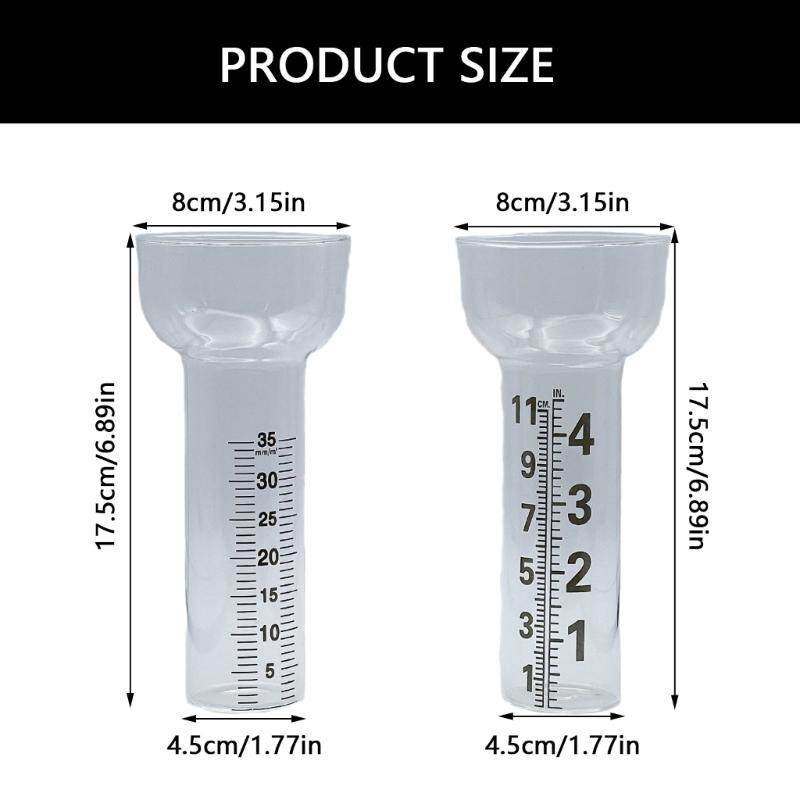 Outdoor Ready High Borosilicate Glass Rain Gauges Heat Resistant for Harsh Weather Conditions & Scientific Applications
