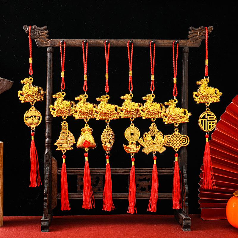 1/8 Pcs 2026 Year Of The Horse Wall Hanging Ornament Chinese New Year Lucky Decor Accessories Housewarming Small Pendant Gifts