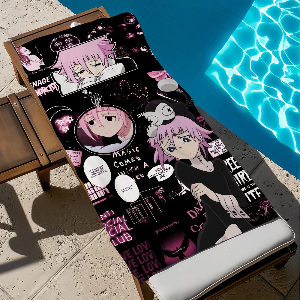 S-Soul anime cute Towel Beach Quick Dry Soft E-Eater Pool Towels Gift for Travel Gym Shower Camping sports