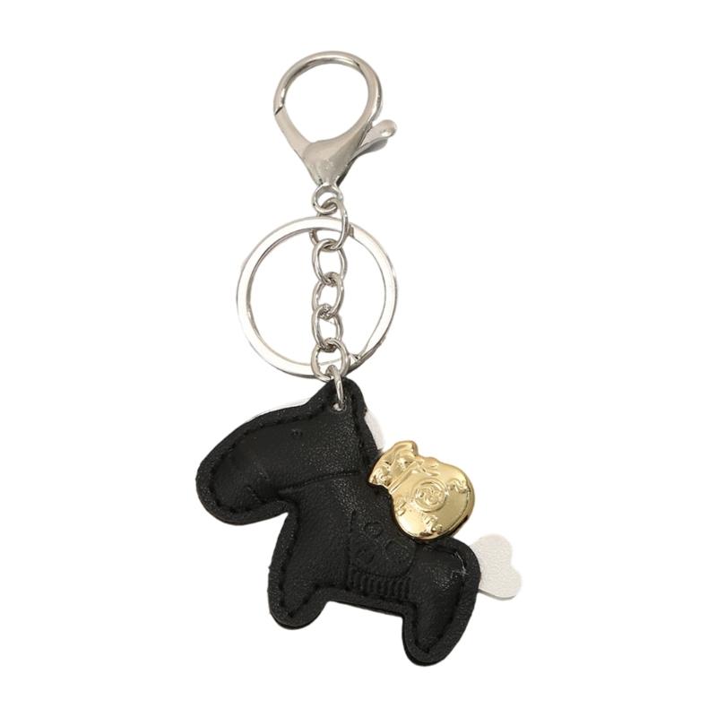 Handcrafted Leather Keychain Symbolizing Good Luck and Prosperity Horse Pendant Key Ring for Couples and Car Owners