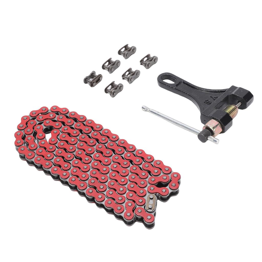420 Motorcycle Chain 120 Links Steel 6 Master Links Roller Chain Replacement for CRF150 Grom 50ml 70ml 90ml 110ml 125ml