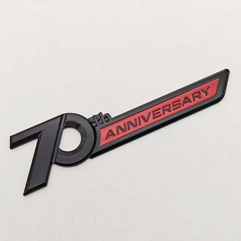 3D ABS Chrome Car Styling 70th ANNIVERSARY Emblem Sticker For Toyota Land Cruiser 300 FJ200 LC300 Prado LC120 LC150 Accessories