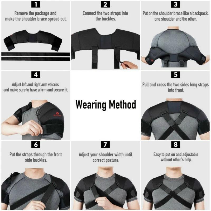 Adjustable Double Shoulder Brace Sports Support Belt for Back Pain Relief Cross Compression Strap