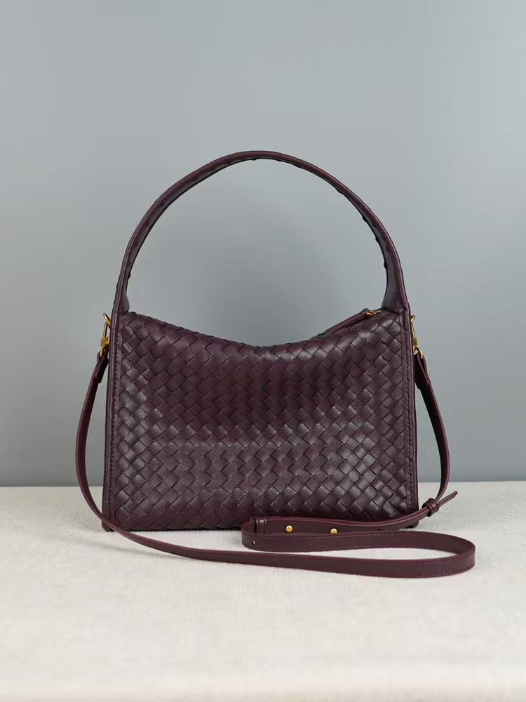 Women's 2026 Fashionable Woven Cowhide Shoulder Bag - Versatile & Simple Design