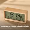 Digital Alarm Clock Easy to Read Wooden Compact for Nightstand