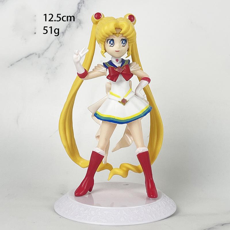 

Sailor Moon Anime Character Roles Tsukino Usagi Chibiusa Action Figures Collection Model Toys Car Decoration Ornament Gifts