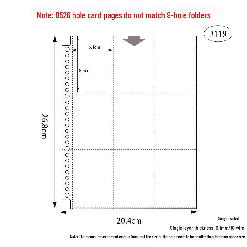 B5 Card Album with PP Transparent Inner Pages: Loose-Leaf with 1, 2, or 4 Pockets, 9-Hole Refill for Idol Card Storage