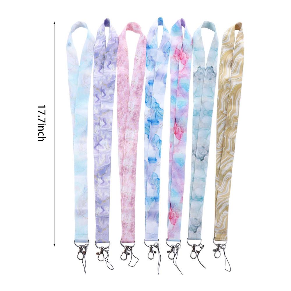 Badge Holder Mobile Phone Strap Marble Printing Lanyard Phone Hang Rope Neck Straps Phone Lanyard