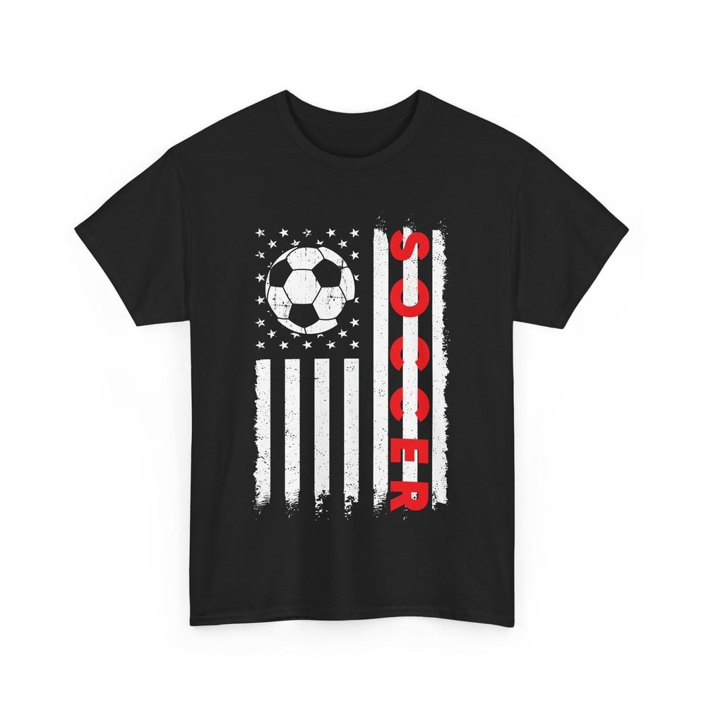 

Soccer American Flag Shirt, Sports Lovers Soccer Player Women Men T-Shirt L