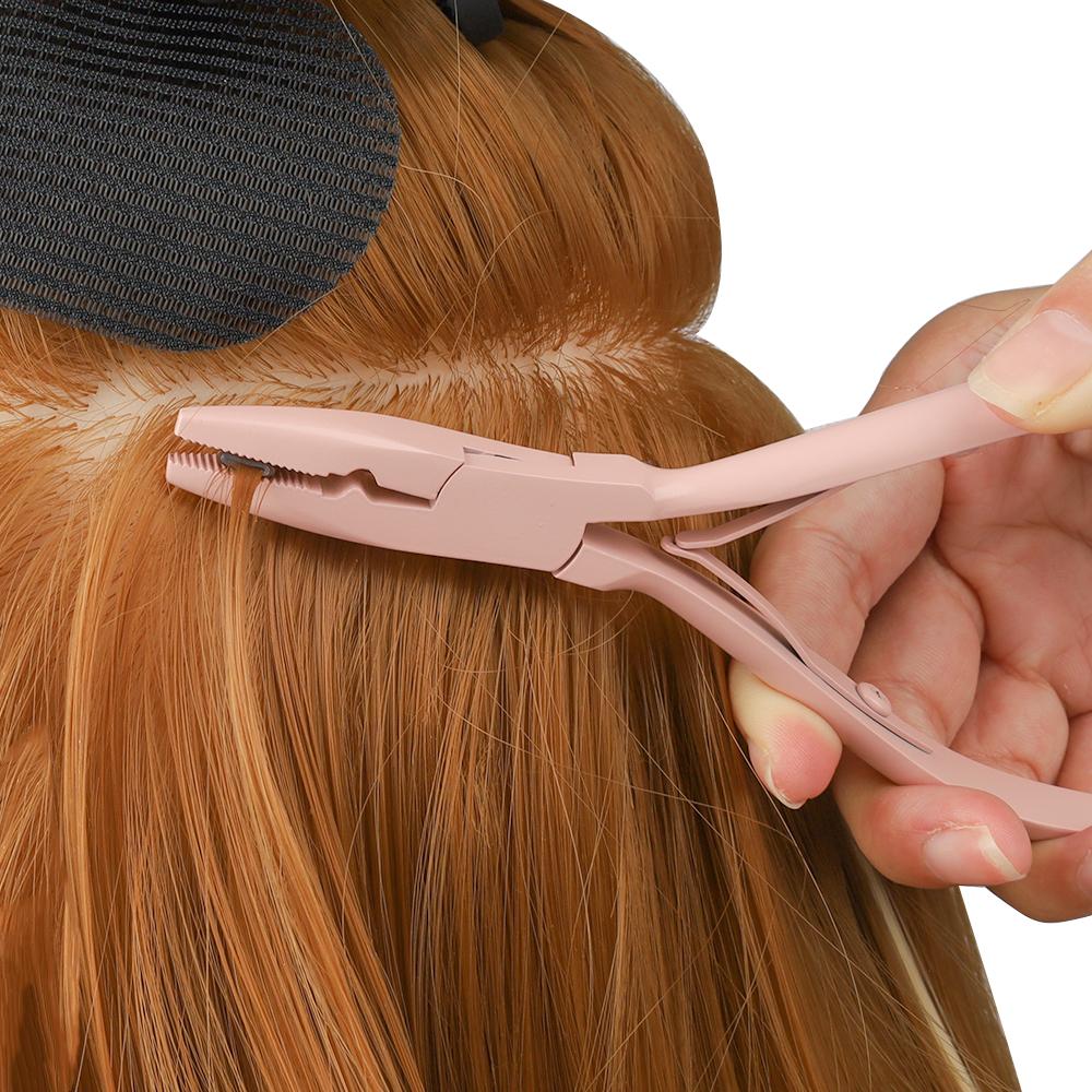 Hair Extension Tool Kit Microlink Pliers for Feathers Extensions Loop Tools Hair Threader Pulling Needle Micro Link Beads Closer
