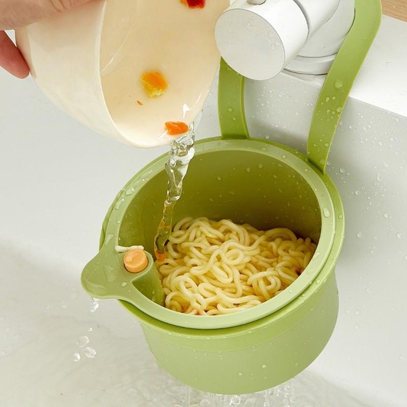 Space Efficient Sink Mounted Drying Rack ABS Plastic Easy Installation Hanging Organizers Vegetable Strainer Basket