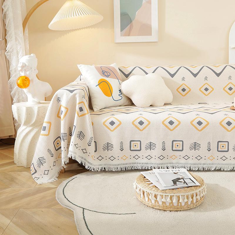 

Универсальная универсальная диванная подушка Four Seasons, универсальная нескользящая подушка в богемном стиле, чехол для дивана для гостиной, тканевый чехол 130*180cm