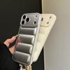 Fashion Down Jacket Lanyard Crossbody Case for iPhone 17 16 15 Pro Max 14 Plus 13 12 11 Air X Xr Xs Long Strap Solid Color Cover
