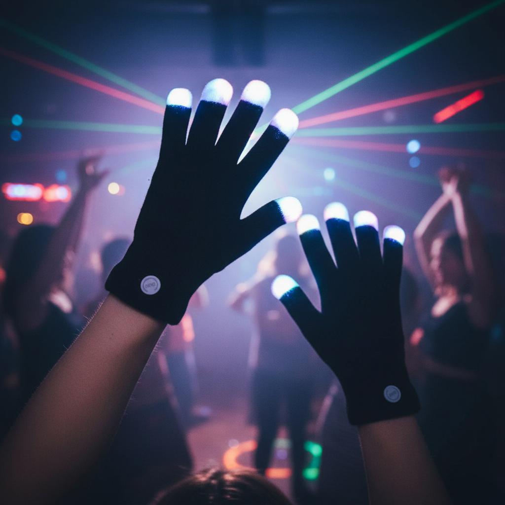 7 Farben Lichtshow LED-Handschuhe LED Bunte Blinkende Fingerbeleuchtung Handschuhe Geschenke für Kinder Teenager Weihnachten Halloween Party Mitgebsel