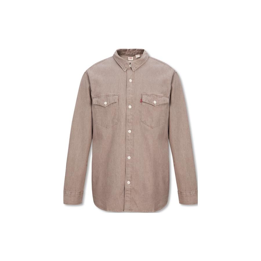 

Levis Однотонная Повседневная Однобортная Рубашка с Длинным Рукавом Мужские рубашки Коричневая A1919-0010