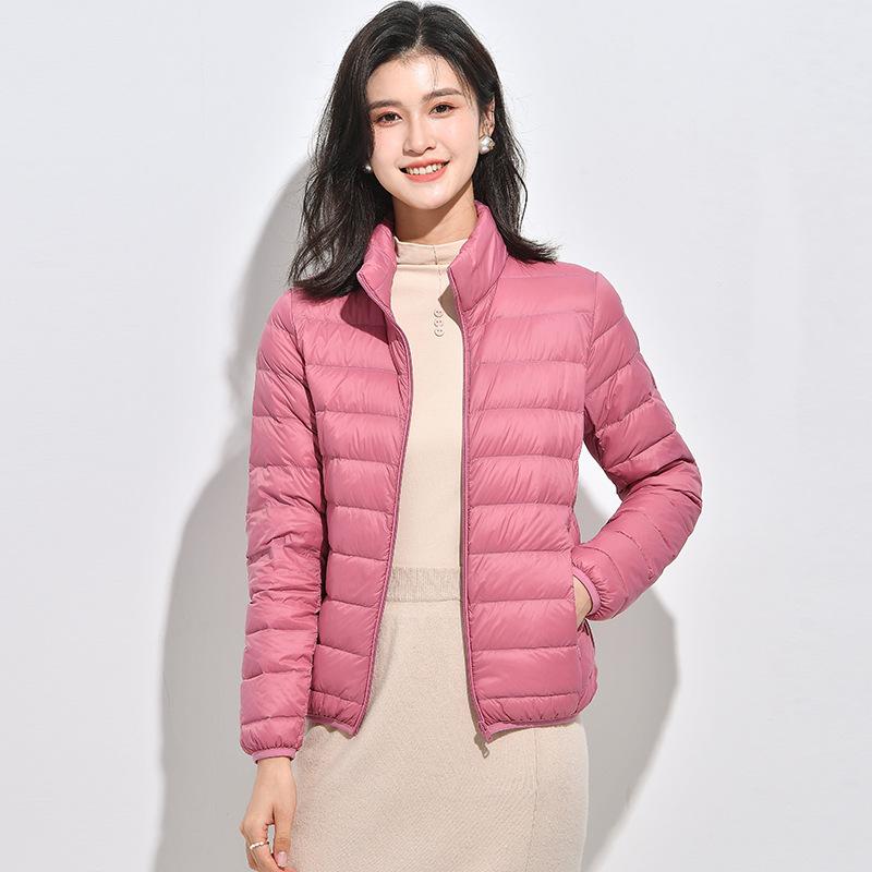 

Элегантная тонкая куртка-пуховик для женщин, легкая, легкая, укороченная куртка для улицы на осень и зиму XL