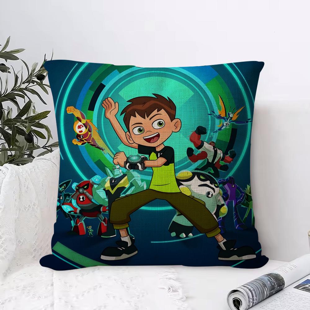 Cartoon Cute BBen Cushion Cover Eco Linen Pillow Case DoubleSided Print Breathable Durable Zipper Home Decor Gift