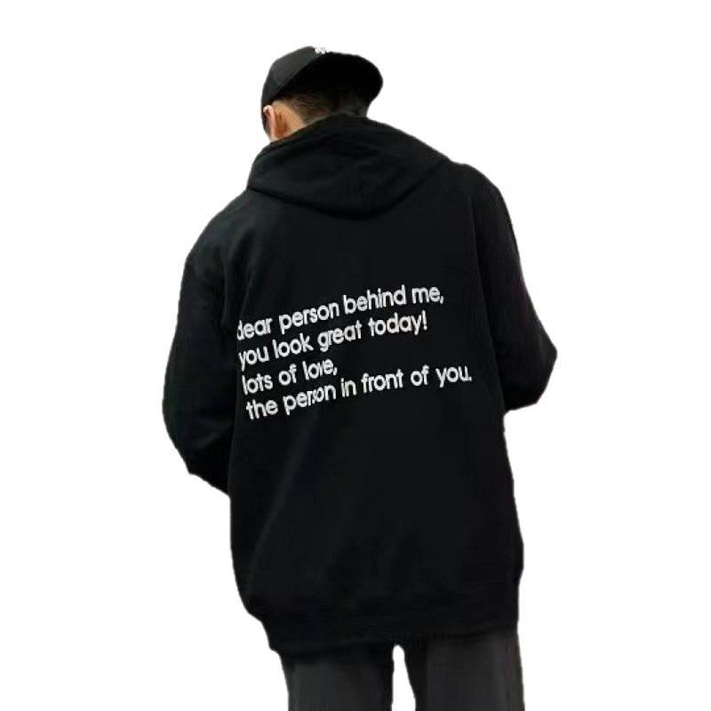 Womens Oversized Hooded Sweatshirt With Kangaroo Pocket Letter Print Short Sleeve Loose Fit