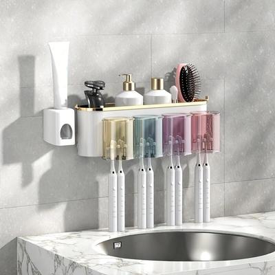 Wall-mounted Toothbrush Holder Self-adhesive Toothbrush Storage Box Suitable for Bathrooms Medicine Cabinets Dormitories