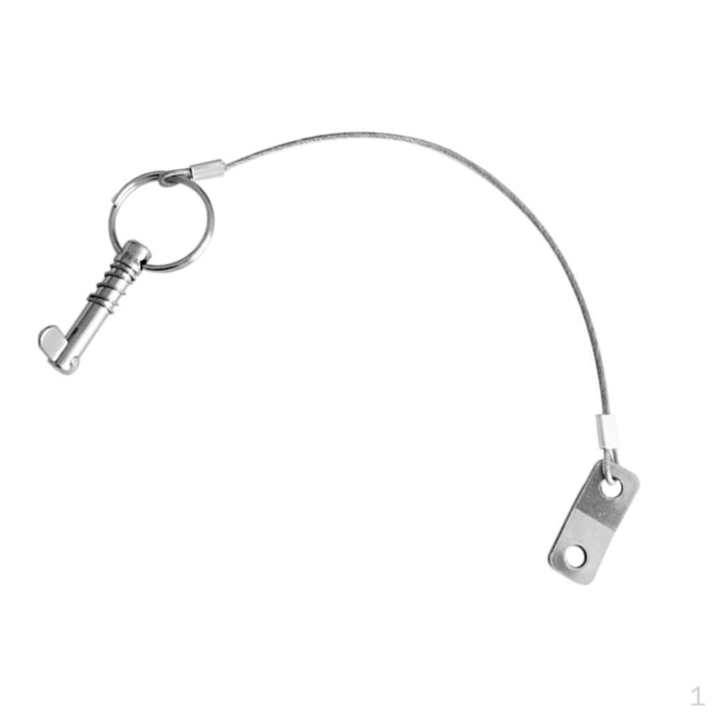 Marine Grade 316 Stainless Deck Hinge Replacement Pin with Lanyard