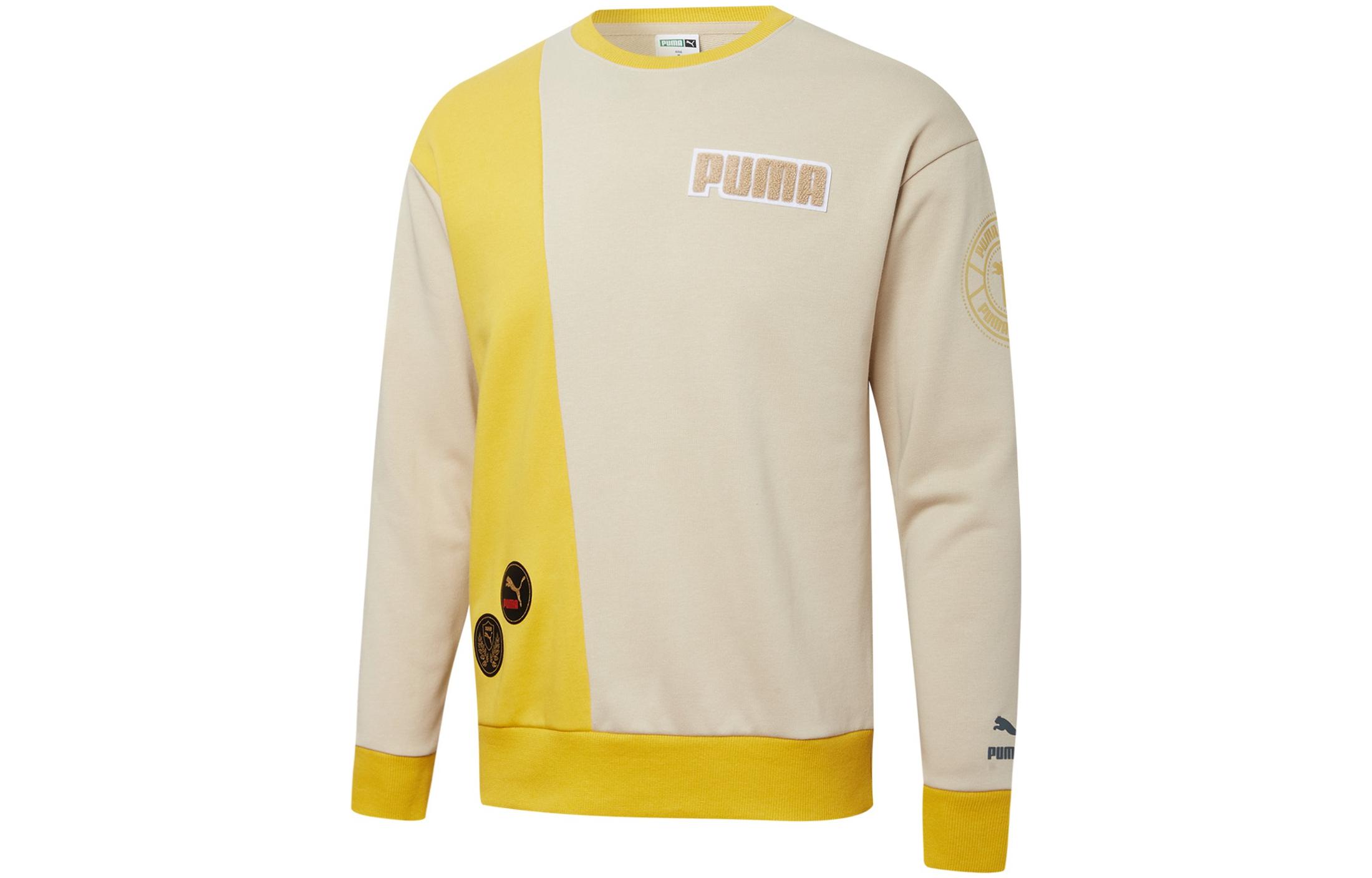 PUMA Sweatshirts Unisex Ecru Crew Neck Moderate Regular 537008-64 L