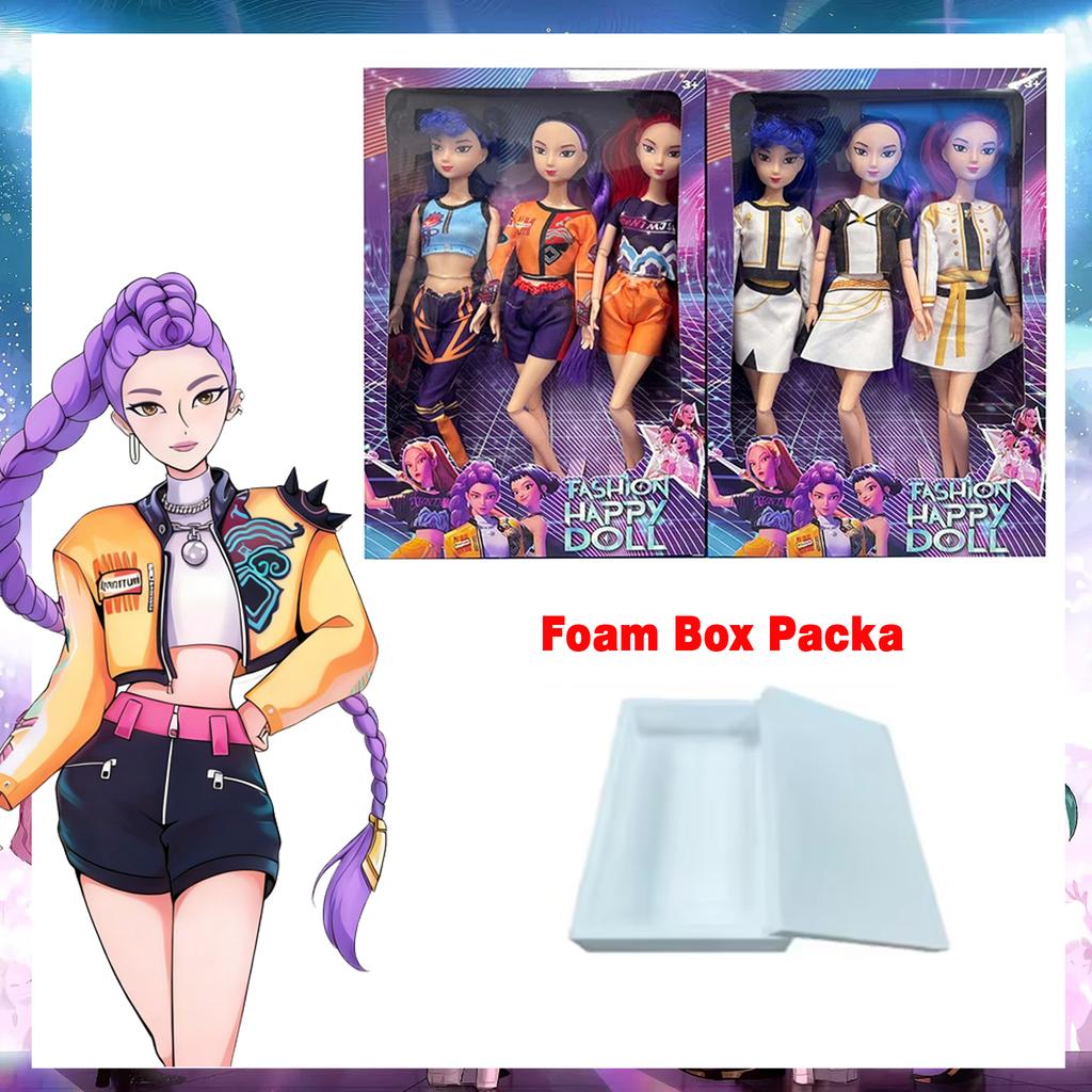 1/2/3 Stück Dämonenjäger Trendiges Mädchen-Gruppen-Artikulationspuppen mit Instrumenten-Zubehör Mädchenspielzeug Kinder Geburtstags-Feiertagsgeschenke