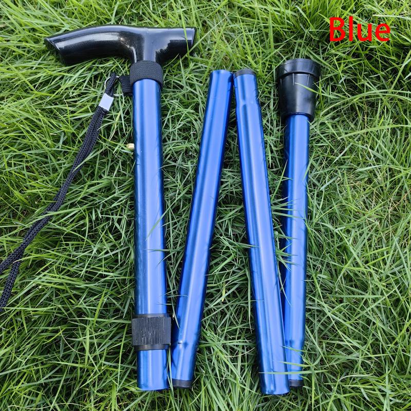 Walking Stick Folding Cane Aluminum Alloy Foldable Reflective Walking Stick Cane Crutch Walking Stick синий