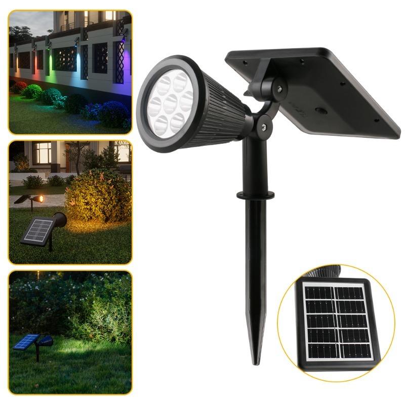 7LED Solar Light Outdoor Lawn Lamp Super Bright Rainproof Ground Lawn Lamp Home Outdoor Landscape Garden Projection Lighting